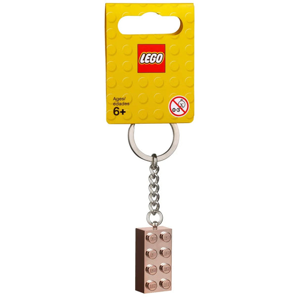 LEGO® Keyring 2x4 Stud – Rose Gold