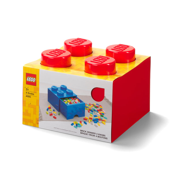 LEGO® Desk Brick Drawer 4 Knob - Red