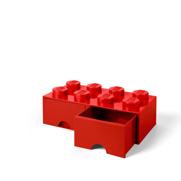 LEGO® 8-Stud Storage Brick 2 Drawers - Red