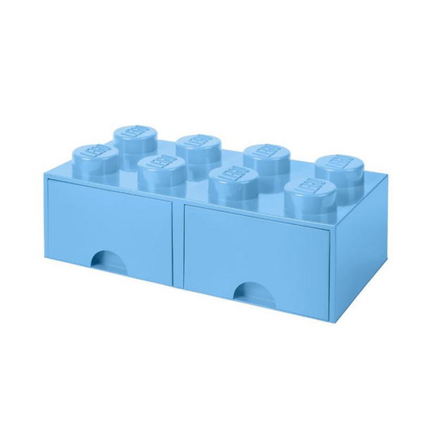 LEGO® 8-Stud Storage Brick 2 Drawers - Light Royal Blue