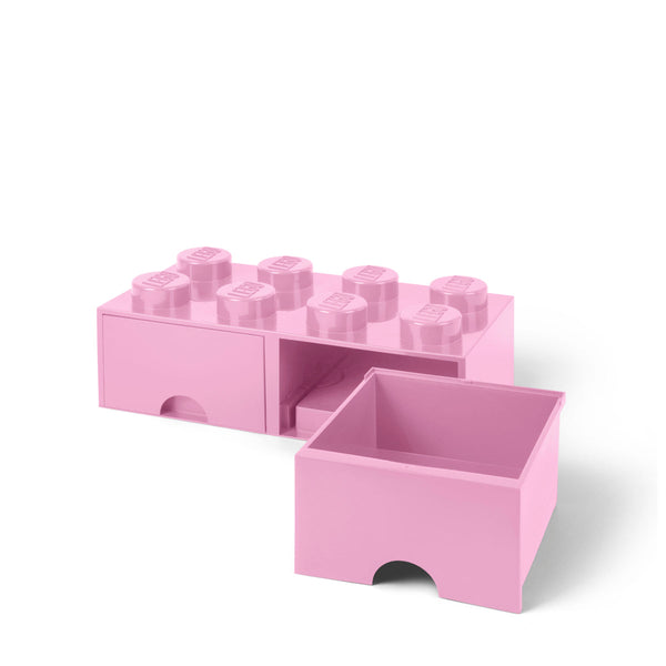 LEGO® 8-Stud Storage Brick 2 Drawers - Light Pink