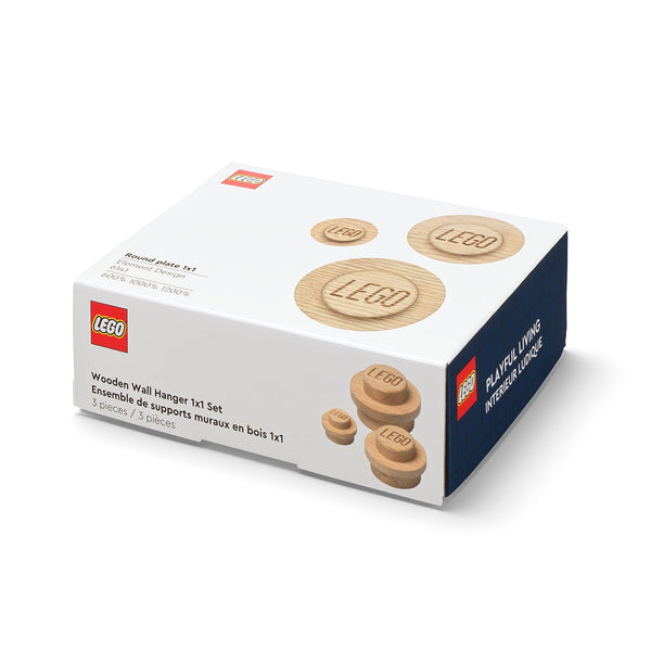 LEGO® Wooden Wall Hanger Set Of 3 - Light Oak