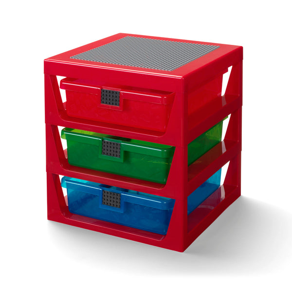 LEGO® 3-Drawer Storage Rack - Red
