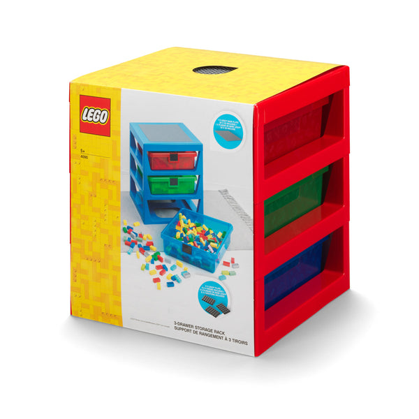 LEGO® 3-Drawer Storage Rack - Red