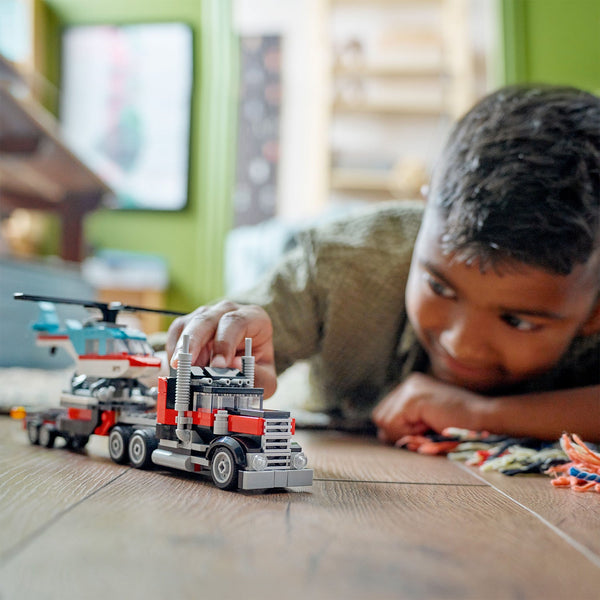 LEGO® Creator 3-in-1 Flatbed Truck with Helicopter