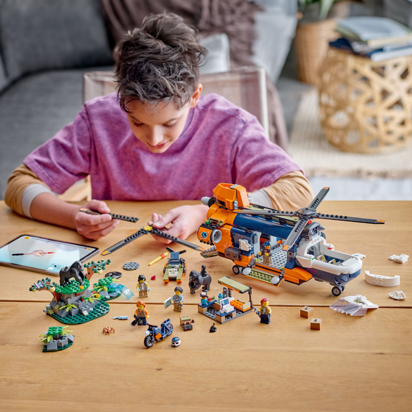 LEGO® City Jungle Explorer Helicopter at Base Camp