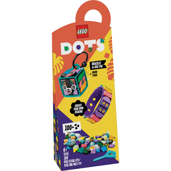 LEGO® DOTS™ Neon Tiger Bracelet & Bag Tag